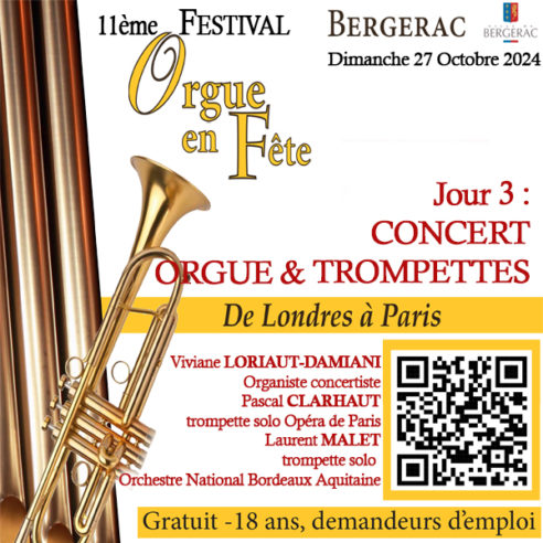 FESTIVAL ORGUE EN FÊTE 11ème édition-Jour 3: CONCERT ORGUE ET TROMPETTES